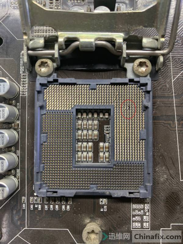 Repair of broken CPU pin of Gigabyte B75 mainboard