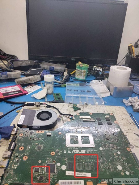 Second, fix ASUS X55VD notebook, the internal screen is not displayed, and the external display is gray screen